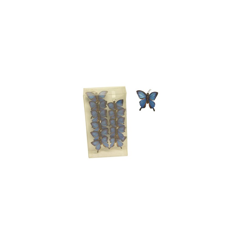 Butterfly  x12 pvc box blue