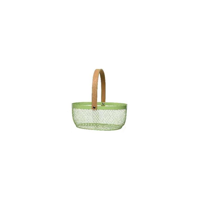 basket w handle 23.5x18x10 cms.Verde
