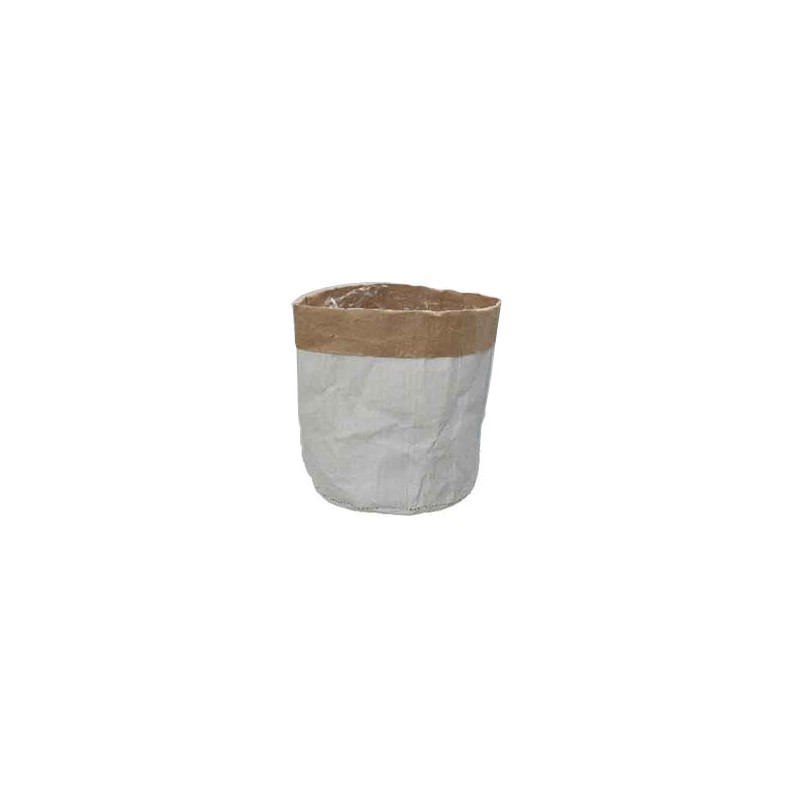 paper basket w kraft inside white 16x21 cm
s.