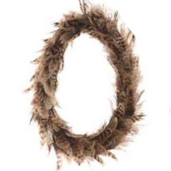 Feather wreath Egg Ø24-Ø16 cms.Marron