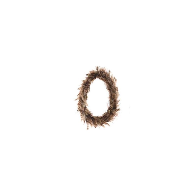 Feather wreath Egg Ø24-Ø16 cms.Marron