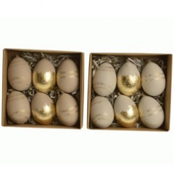 Foam egg gold design 7cm (6uds.)